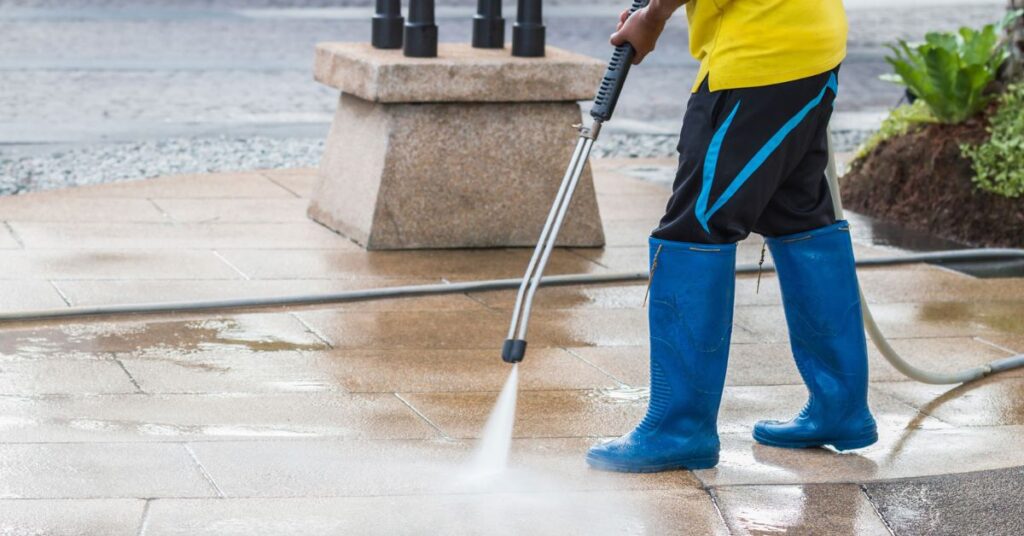 Cleaning a Concrete Patio